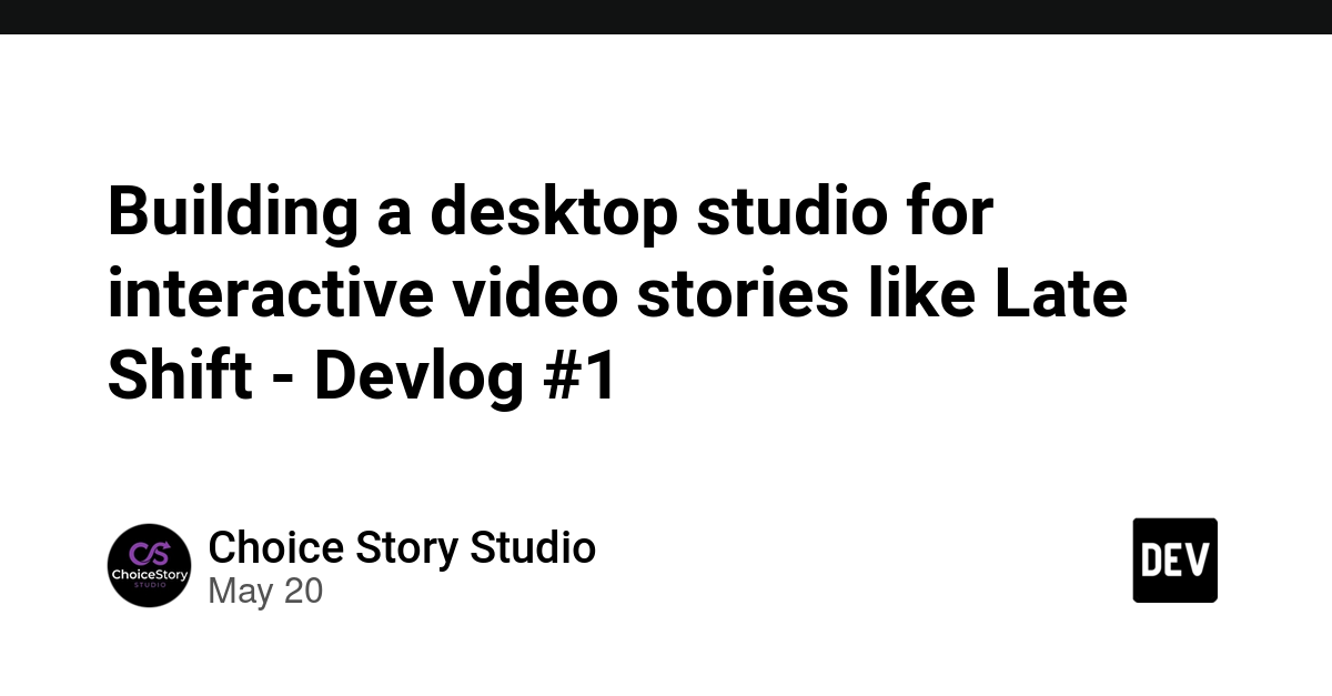 ChoiceStory Studio editor canvas: an image node, a video node, a connecting line, and the auto-generated choice screen between them.
